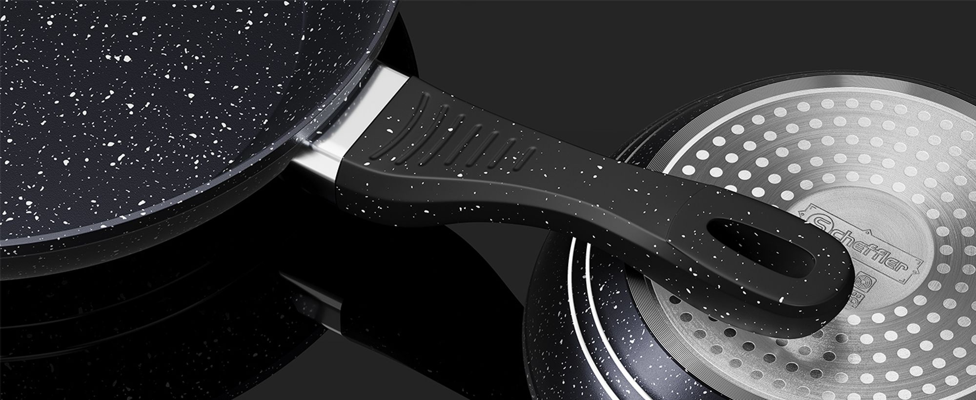 Scheffler Pfanne,Bratpfanne,Pfanne,beschichtete Pfanne,Pfanne Induktion mit Antihaft-Beschichtung,geeignet für alle Herdarten (24cm）