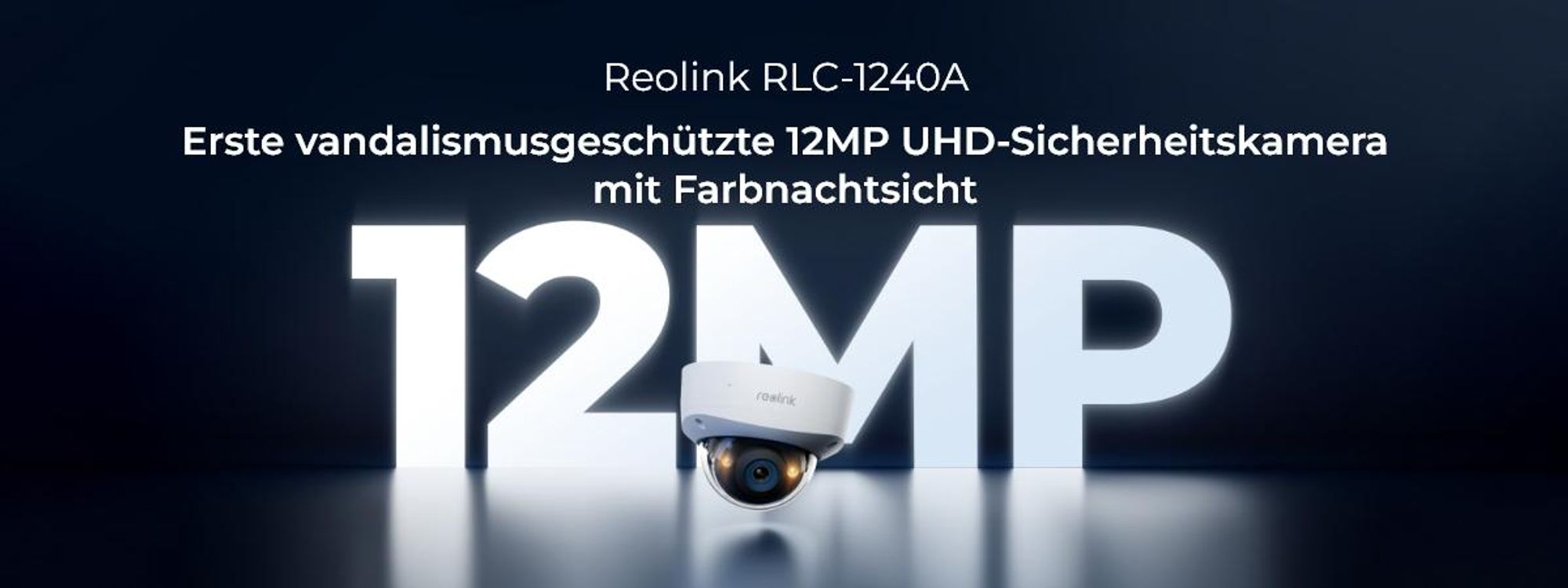 Reolink RLC-1240A, 6K 12MP IK10 Vandalenschutz PoE Überwachungskamera, 145° Sichtfeld, Farbnachtsicht, Smarte Erkennung, 2-Wege-Audio, IP67, Sirene