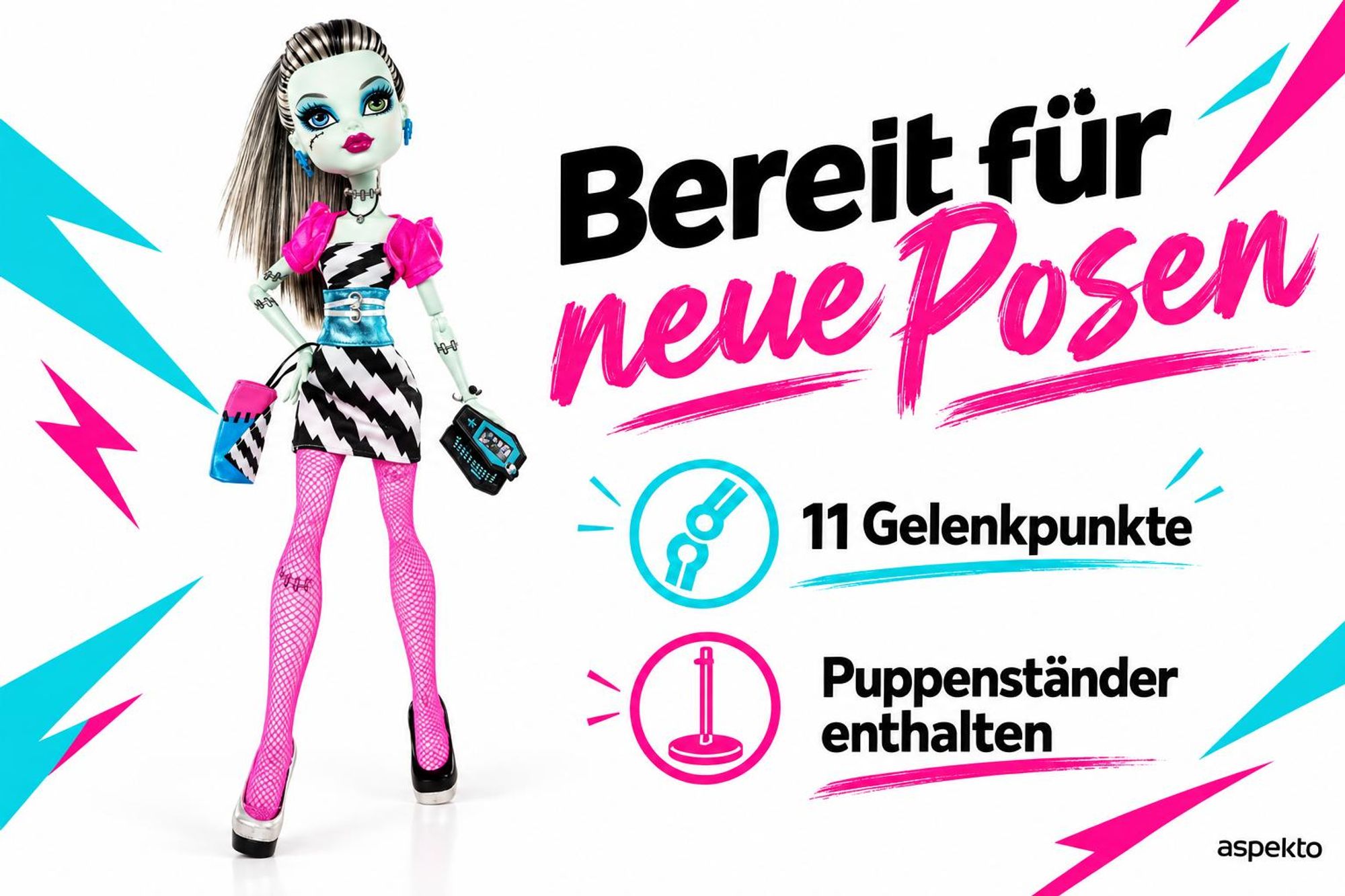 Monster High Dawn of the Dance Frankie Stein Puppe mit Zubehör JKM46