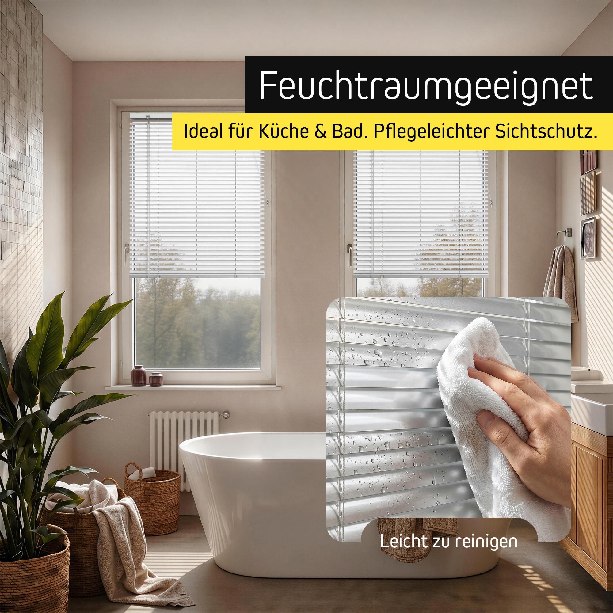 Aluminium Jalousie, 80x175 cm, silber glänzend Sichtschutz & Sonnenschutz, robust, feuchtigkeitsbeständig, einfache Montage Victoria M.