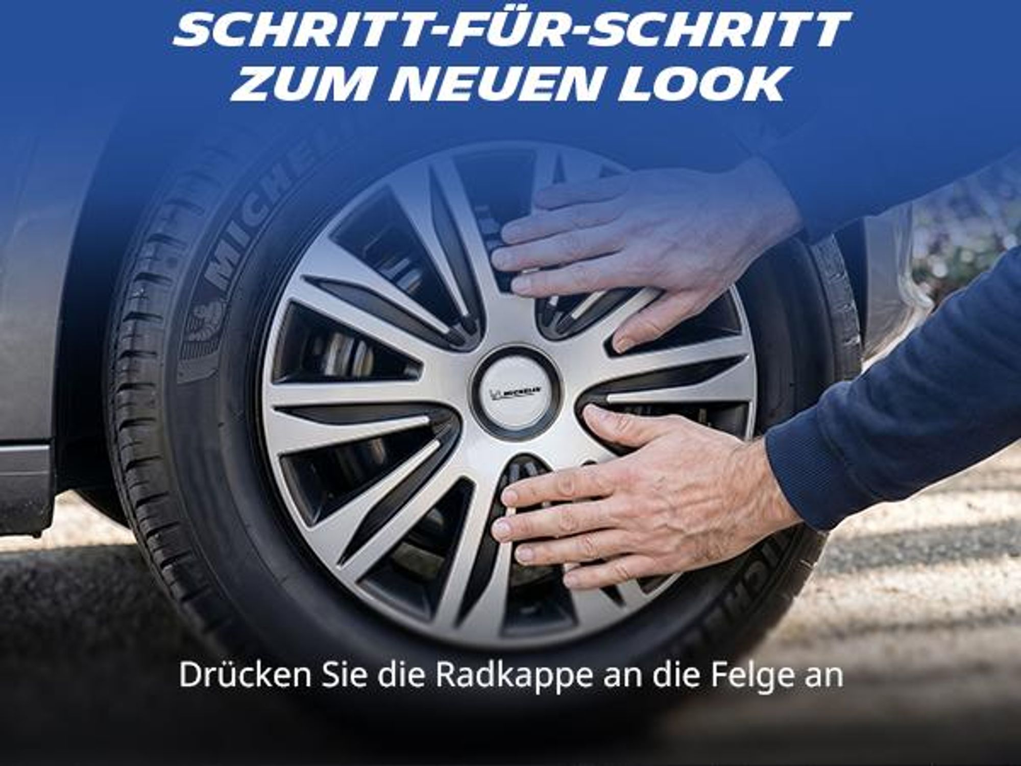 MICHELIN Radzierblenden 4er Set 16 Zoll (40,6 cm) silber mit Chromring, MX-MS