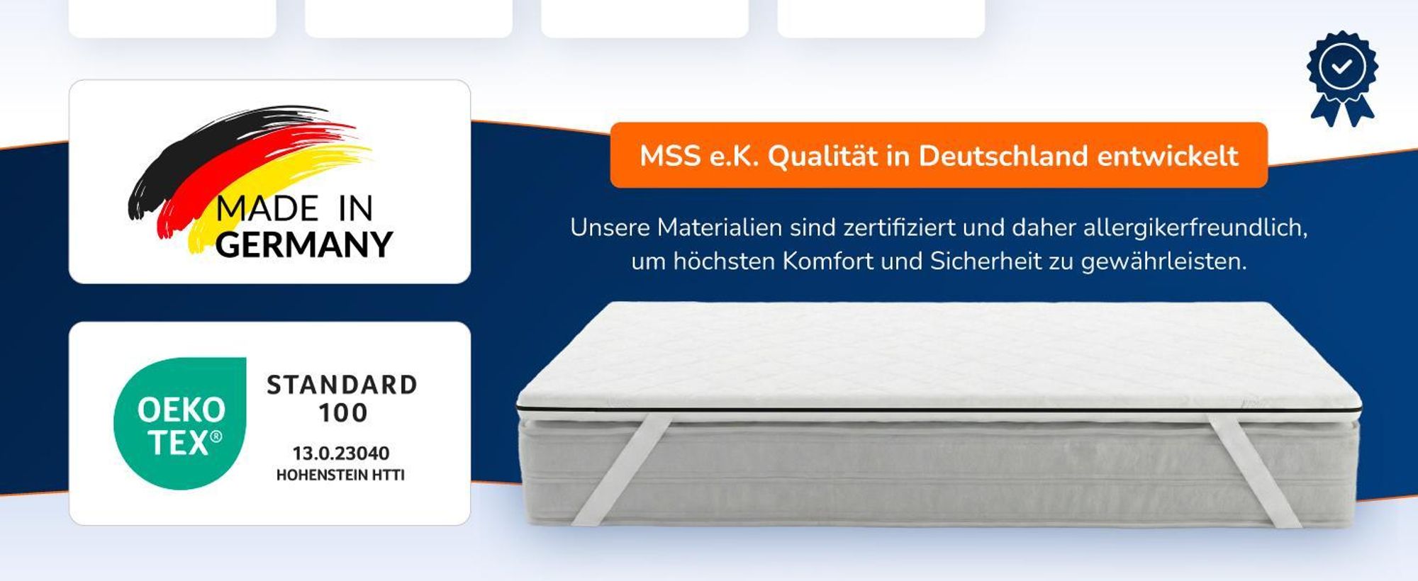 MSS e.K. Kaltschaum Matratzentopper 150 x 200 cm | HR KALTSCHAUM | optimale Körperanpassung | Mattress Topper 150x200 | designed und produziert in Deutschland