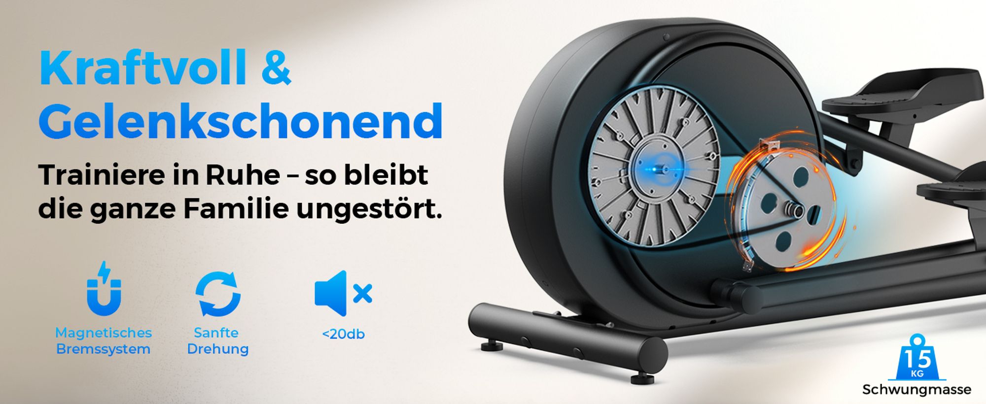 Crosstrainer Heimtrainer für Zuhause AsVIVA C29 Pro Bluetooth 21 Programme