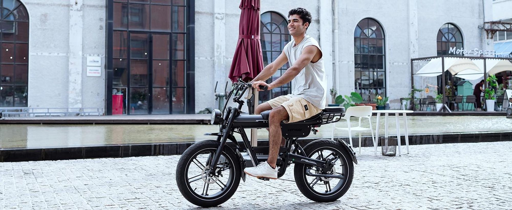 HITWAY E-Bike BK30 Elektrofahrrad mit 20" x 4.0" Fat Reifen, 48V 23,4Ah , 25 km/h Pedelec, 7-Gang, 80-150 km Reichweite, Federgabel, Unisex