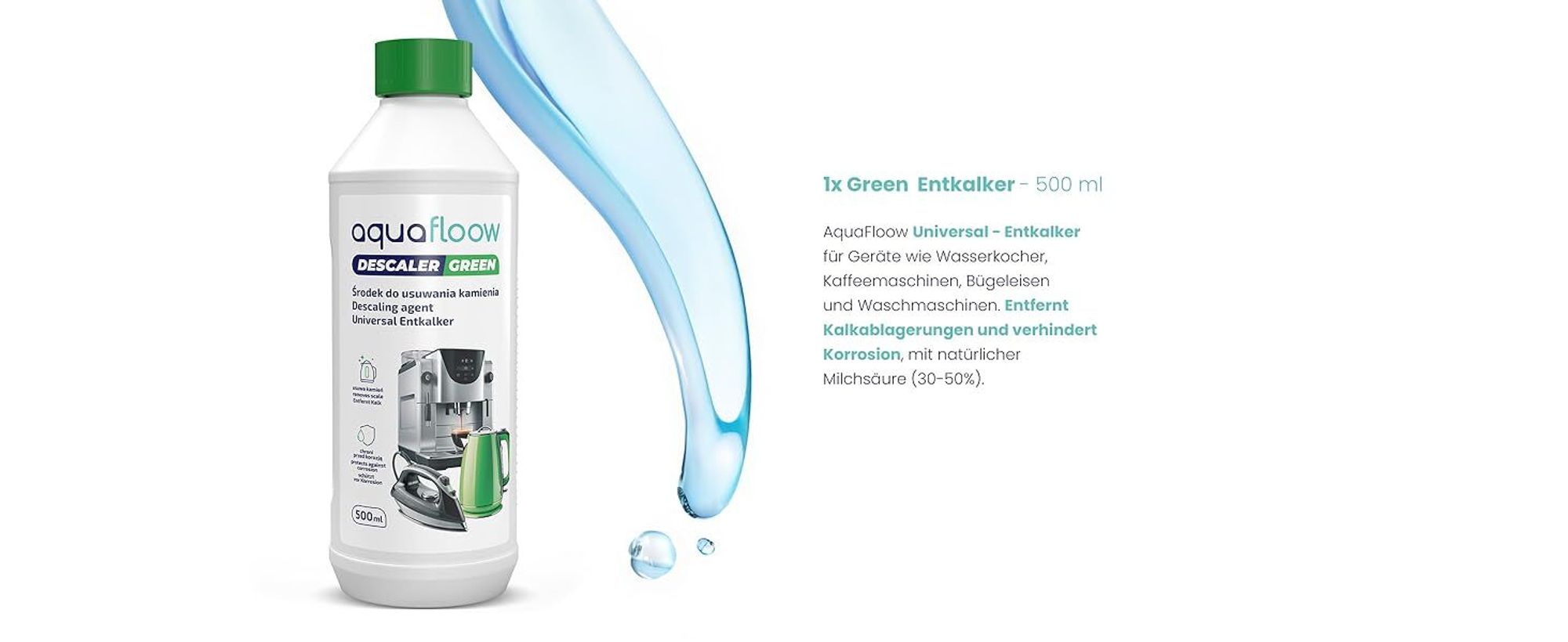 Aquafloow Rundum-Pflegeset für Kaffeevollautomaten – 2x Cleani Wasserfilter Kompatibel mit Philips Saeco CA6903, 500ml Entkalker, 10 Reinigungstablett