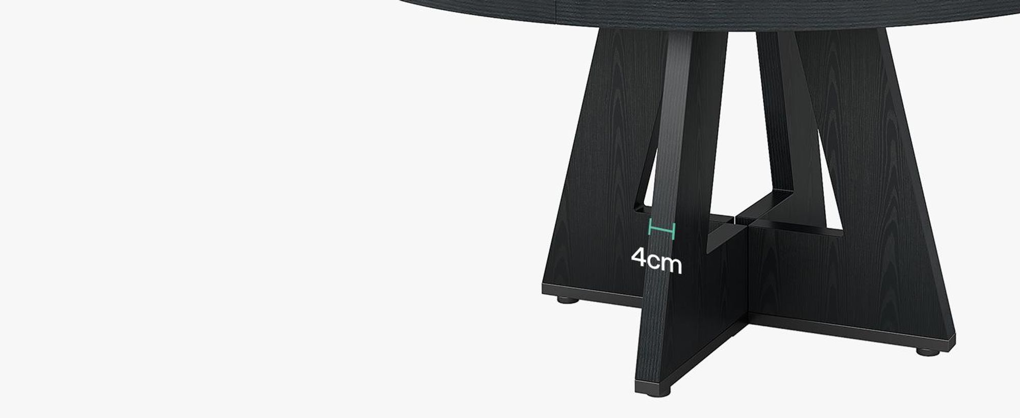 Tavolo da pranzo rotondo in legno Tribesigns, 120 cm, tavoli da sala da pranzo per 4 persone, tavolo da cucina in stile rustico con piano in legno e base a croce, nero (tavolo)