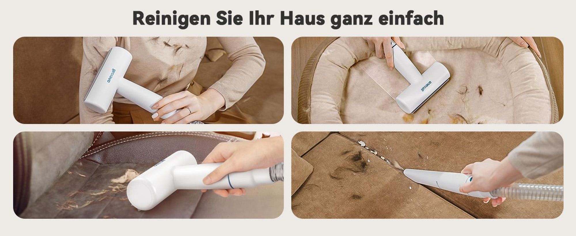 Oneisall Hundeschermaschine mit Staubsauger und Föhn, 8 in 1 Profi Haustierpflegeset