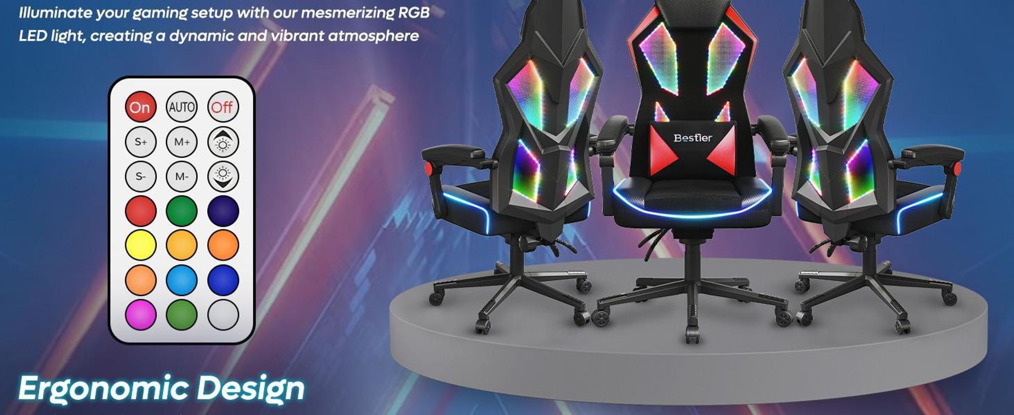 Bürostuhl Ergonomisch, Schreibtischstuhl, Gaming Stuhl , Chefsessel, Drehstuhl, Bürostuhl 150kg, mit Verstellbarer Kopfstütze und Lordosenstütze, Rot
