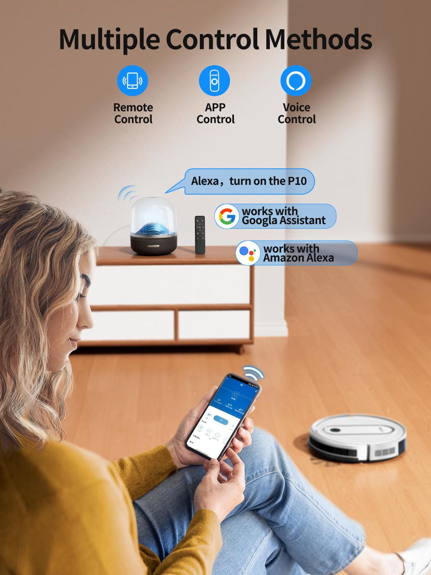 Laresar P10 Steuerung per App, Fernbedienung und Sprachassistent