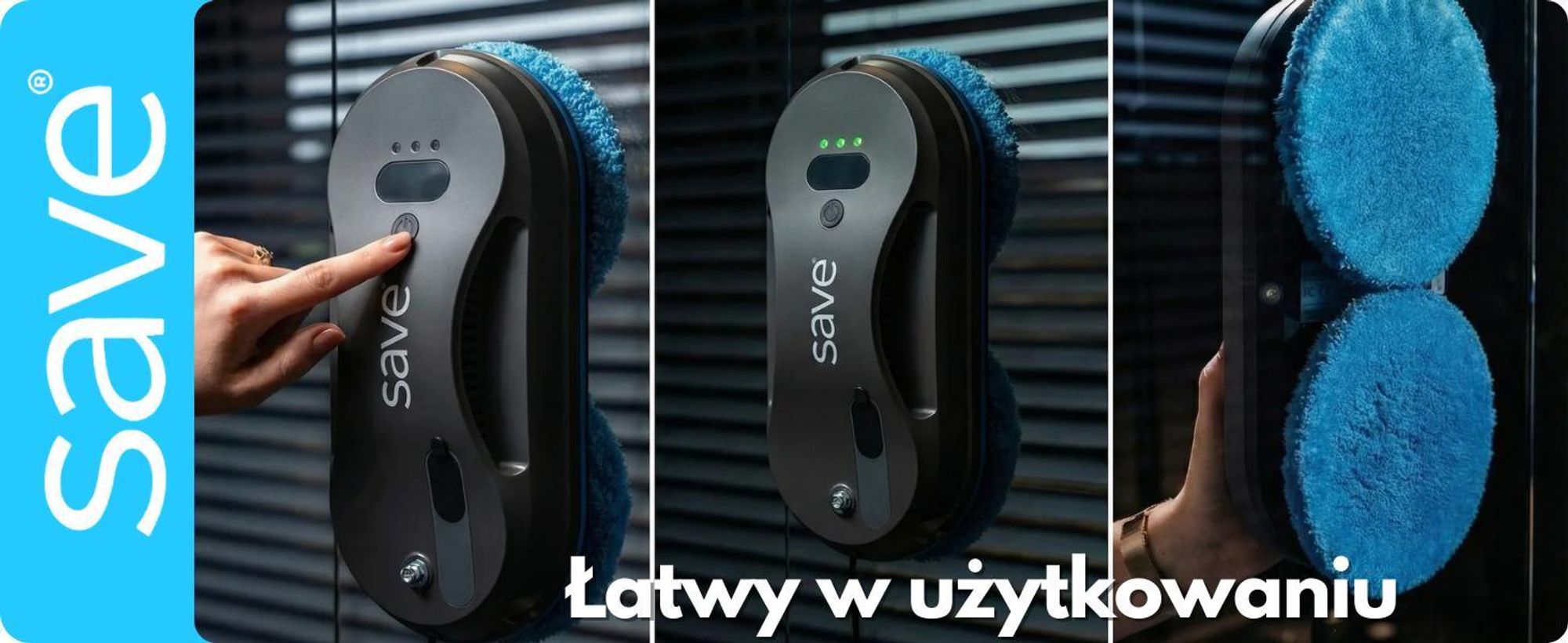 ROBOT DO MYCIA OKIEN SZYB LUSTER MYJKA DO OKIEN Inteligentny Myjący Okna ZESTAW SAVE