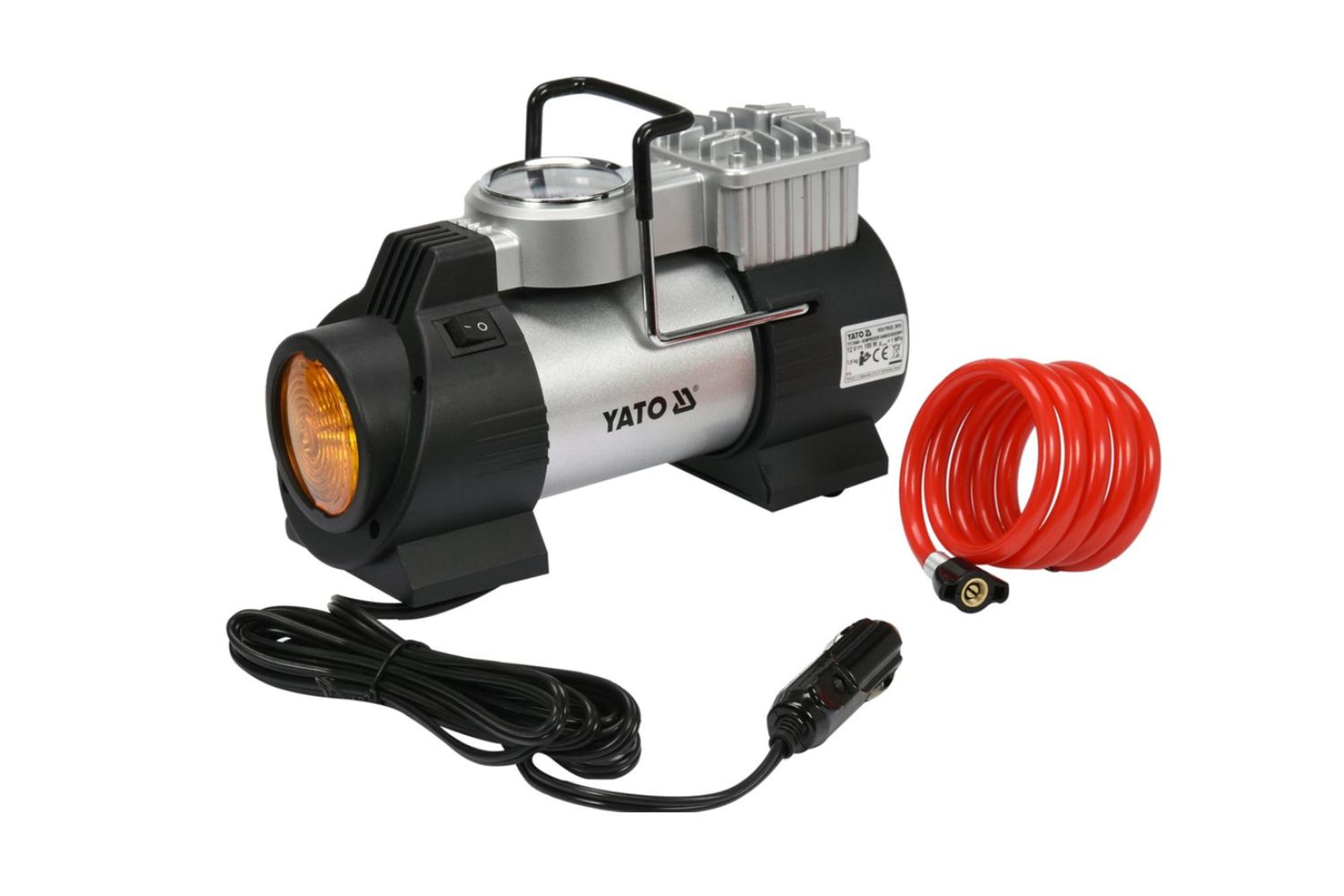 Yato YT-73460, Auto, 10 bar, 40 l/min, Schwarz, Stahl, 3 m, Zigarettenanzünder