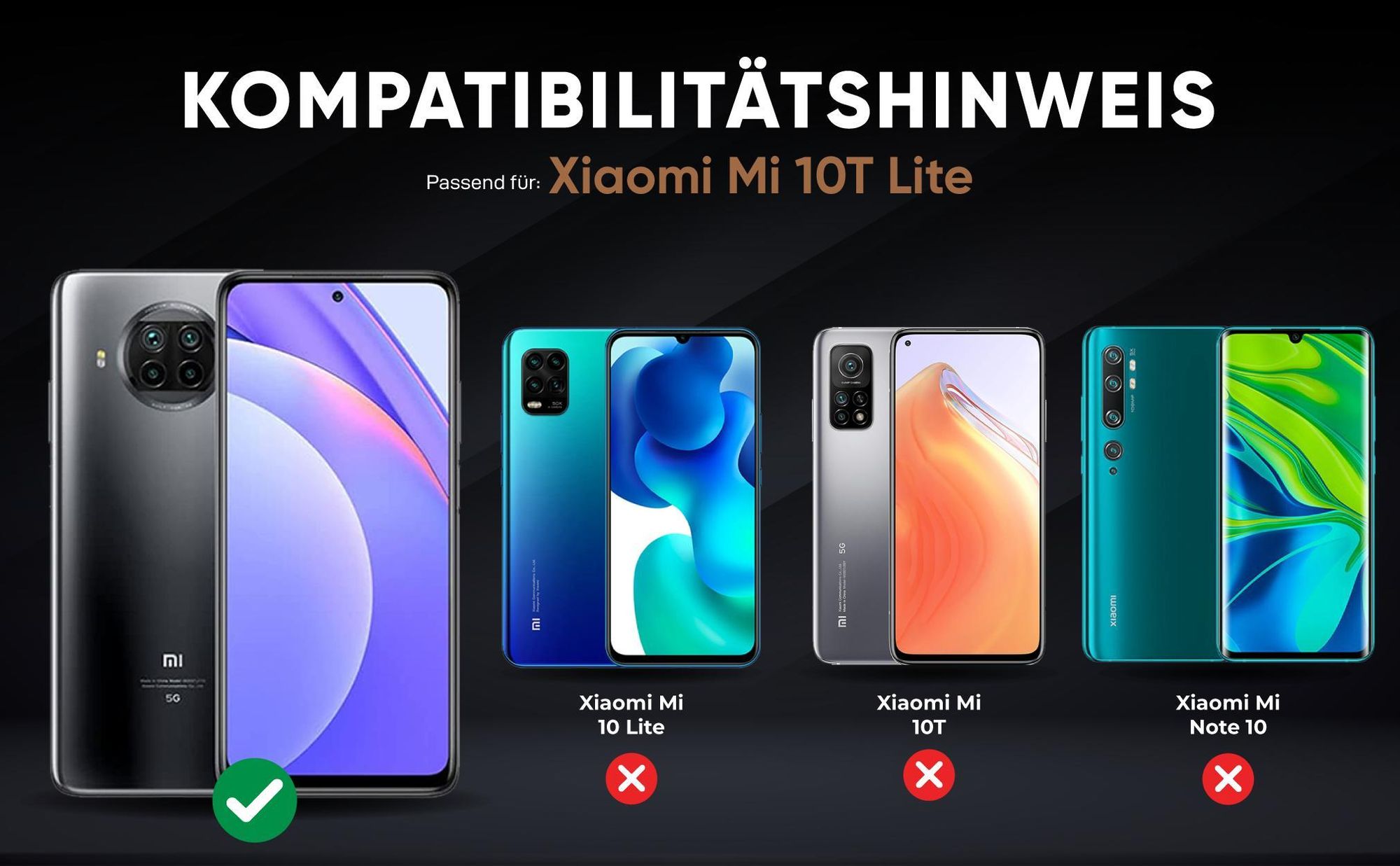 Kompatibilitätshinweise Hülle für Xiaomi Mi 10T Lite