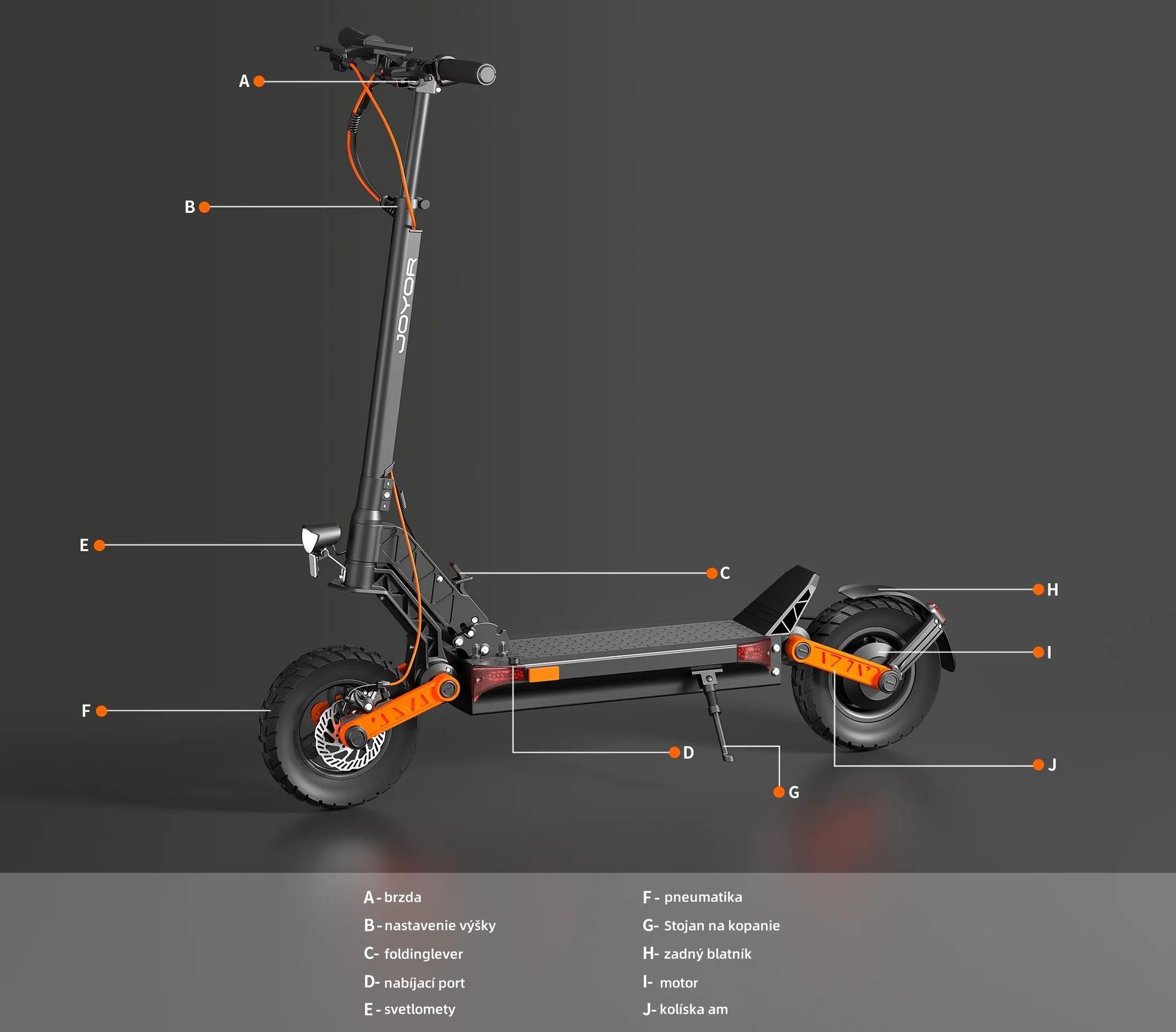 JOYOR S5-Z Skladateľný Elektrický kolobežka - 600W Motor 48V13AH Batéria 10-palcové Pneumatiky Kotúčovými Brzdami - Čierna