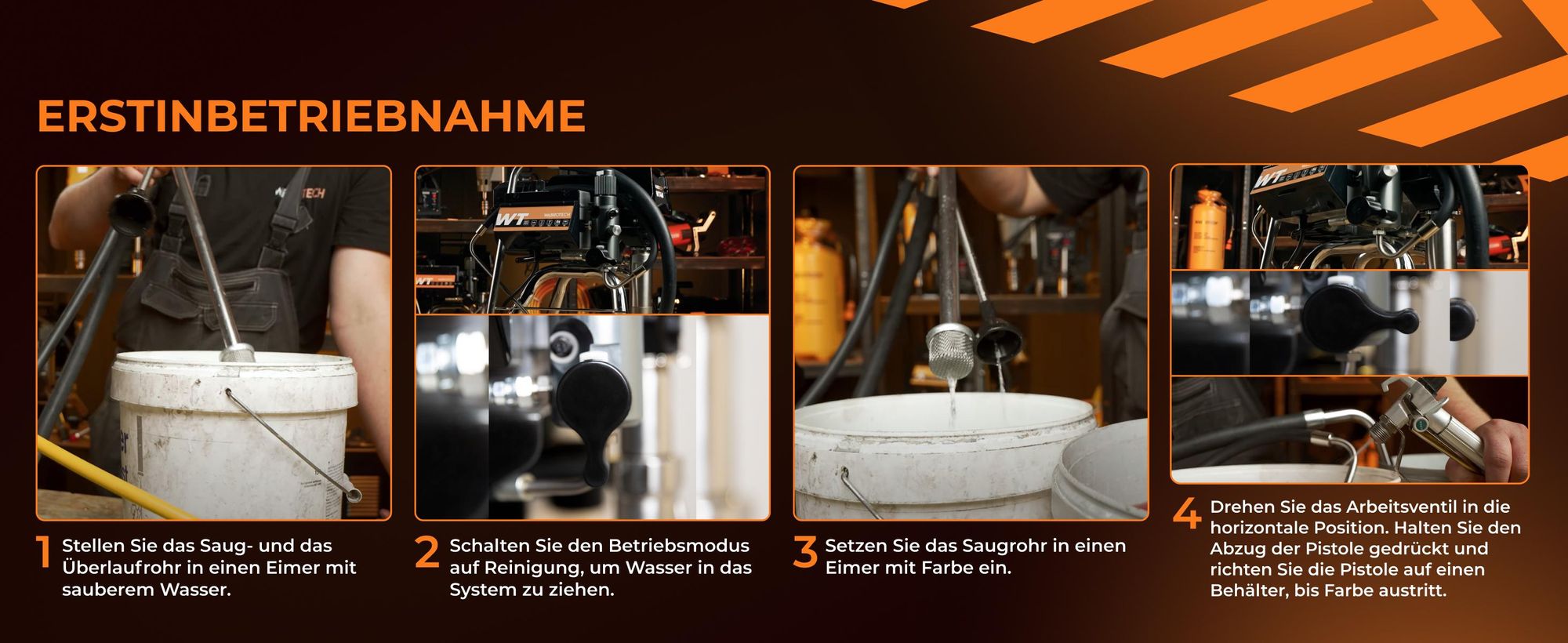 Hydrodynamische Farbsprühsystem Wandfarbe 3000 W WABROTECH WT40 Airless Farbsprühgerät 227 Bar Spritzgerät 4 L/min Airless Farbsprühsystem