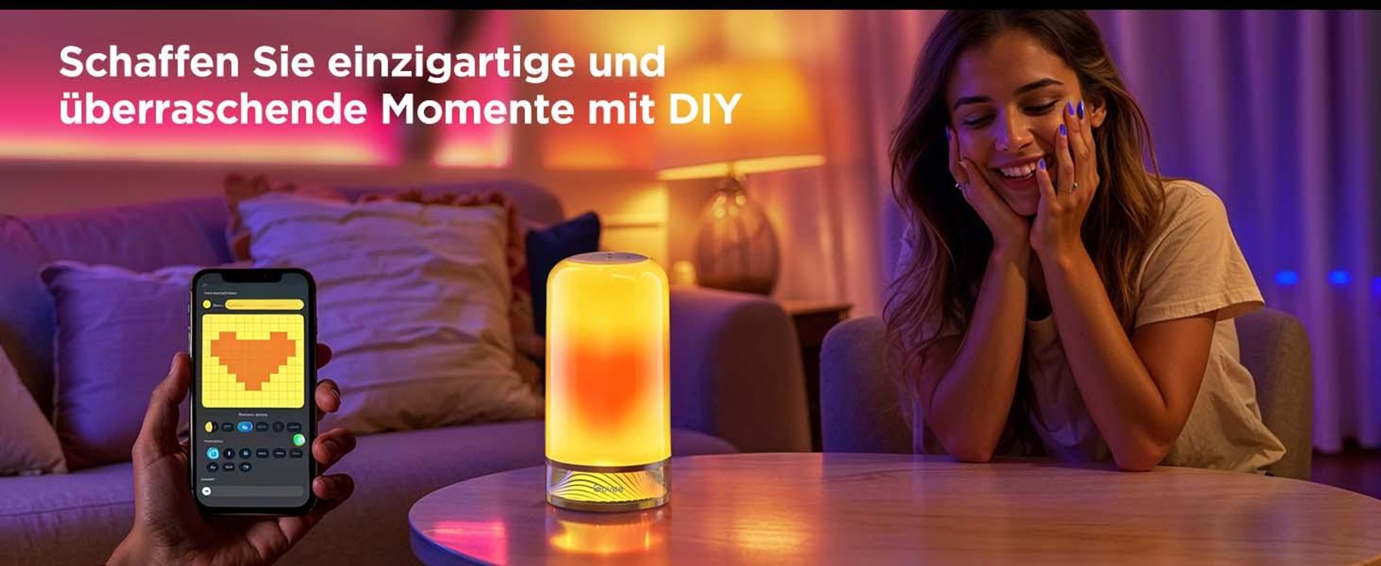 Govee LED Tischlampe, Nachttischlampe Touch Dimmbar RGBICWW, Steuerung von Alexa mit 64 Szenenmodi