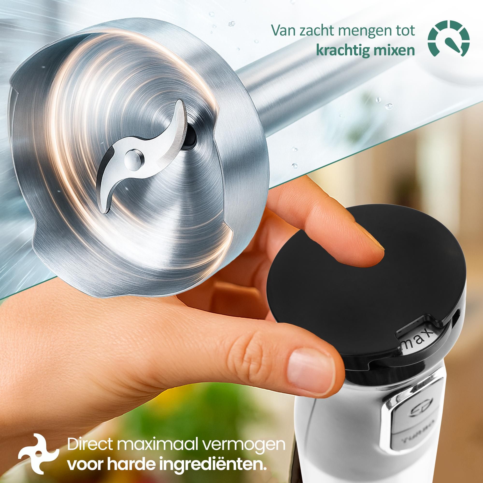 Emerio Staafmixer – 1000 W – Traploos Instelbare Snelheid – Zwart/RVS – HB-132381