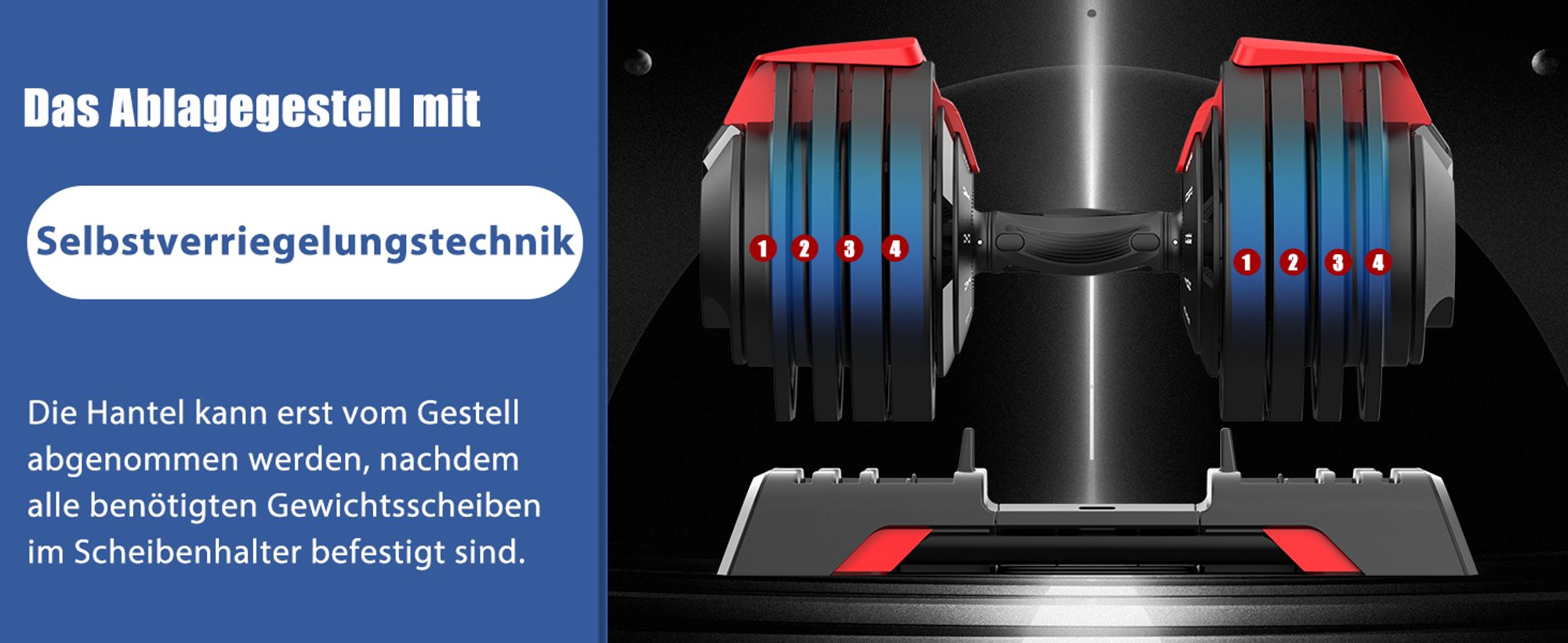 DH FitLife 24 kg verstellbare Hanteln 3-24 kg (12-in-1) mit Scheiben & schnellem Gewichtswechsel, verstellbare Kurzhanteln