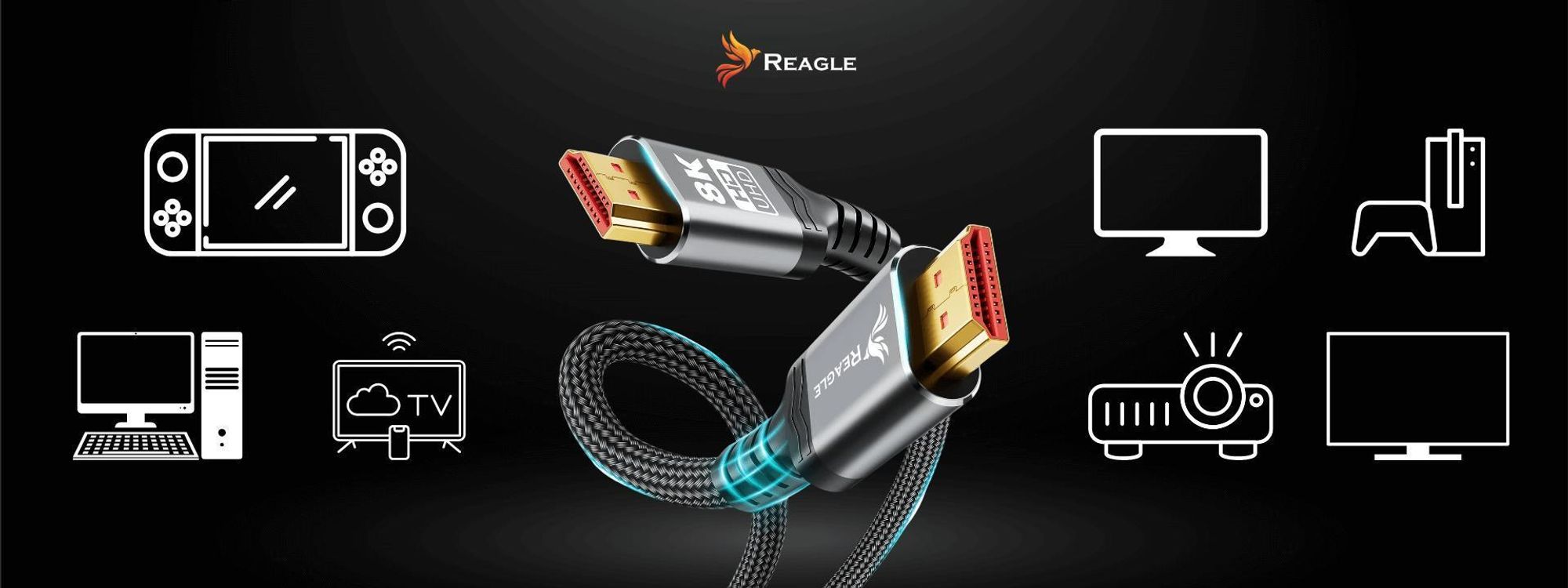 HDMI 2.1 8K 4K 144Hz 120Hz UHD eARC VRR HDR 48Gbps XBOX TV Kabel 2M