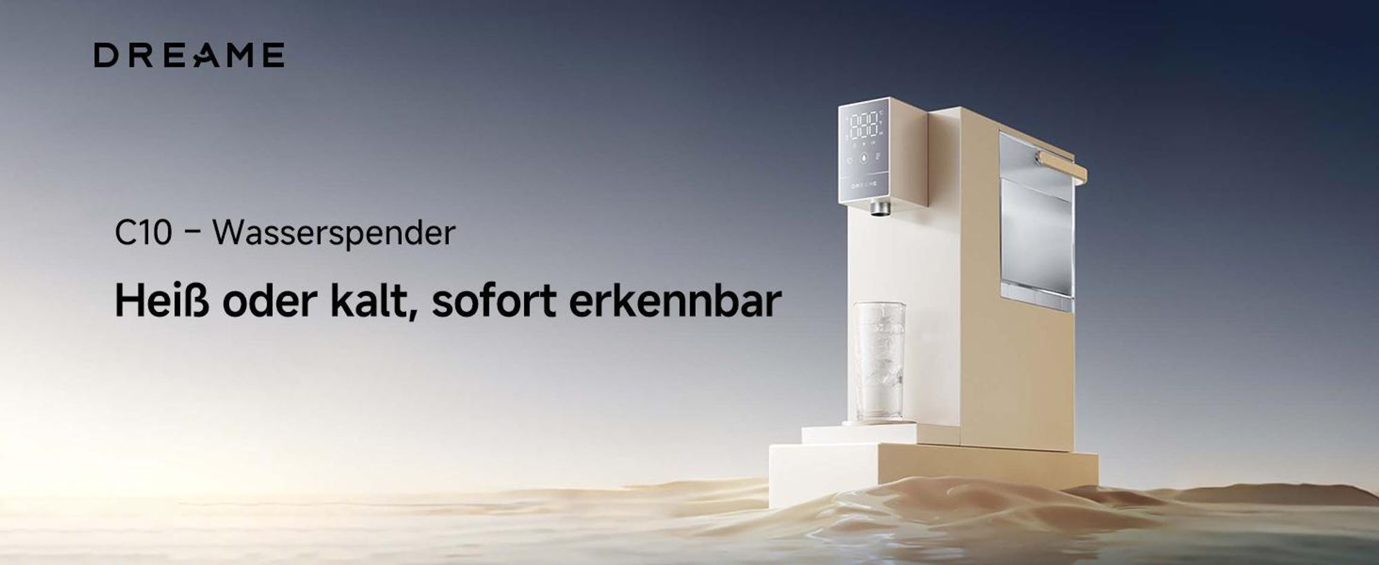 Dreame C10 Wasserspender Heißes und Kaltes Wasser Für Die Arbeitsplatte,Temperatur- und Durchflussregelung,UV-Sterilisationsfilter,Ohne Installation