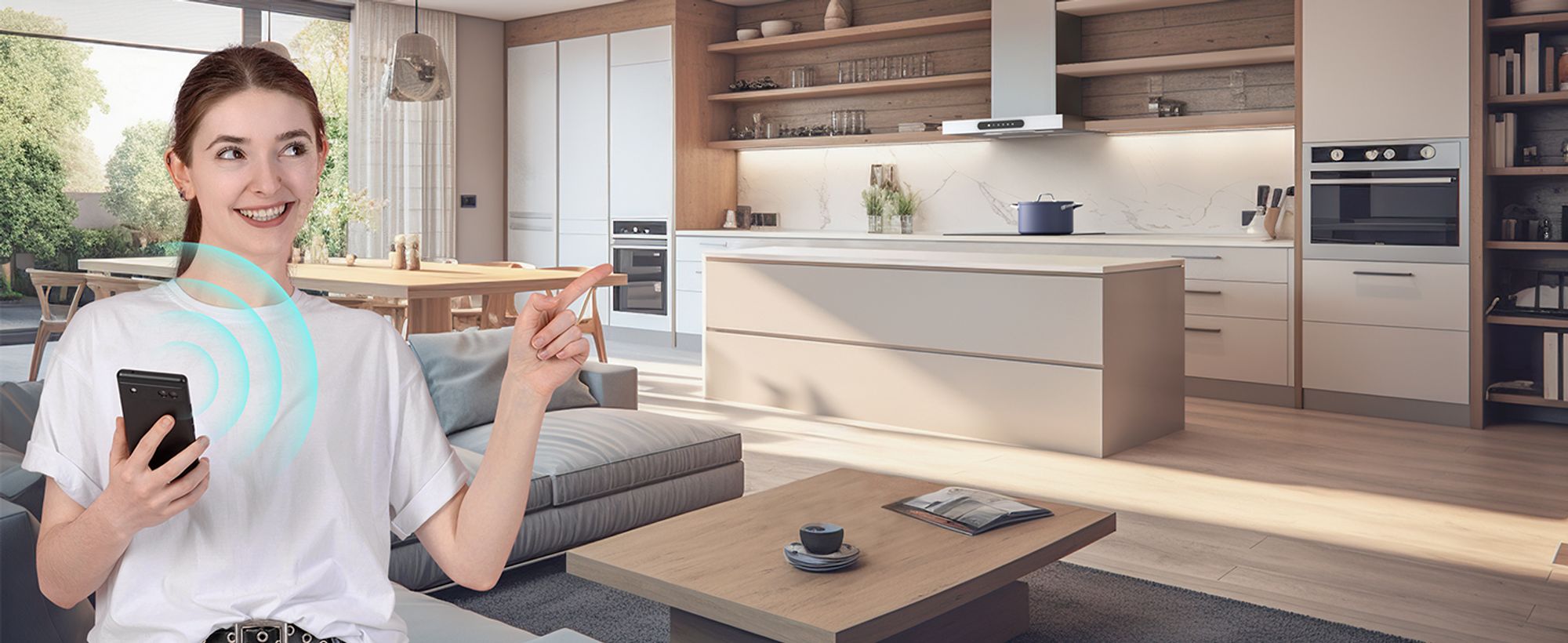 CIARRA Dynamic A+++ 650 m3/h Dunstabzugshaube 60 cm Abzugshaube WIFI APP SensorTouch Wandhaube Edelstahl Glas Weiß VM6102W