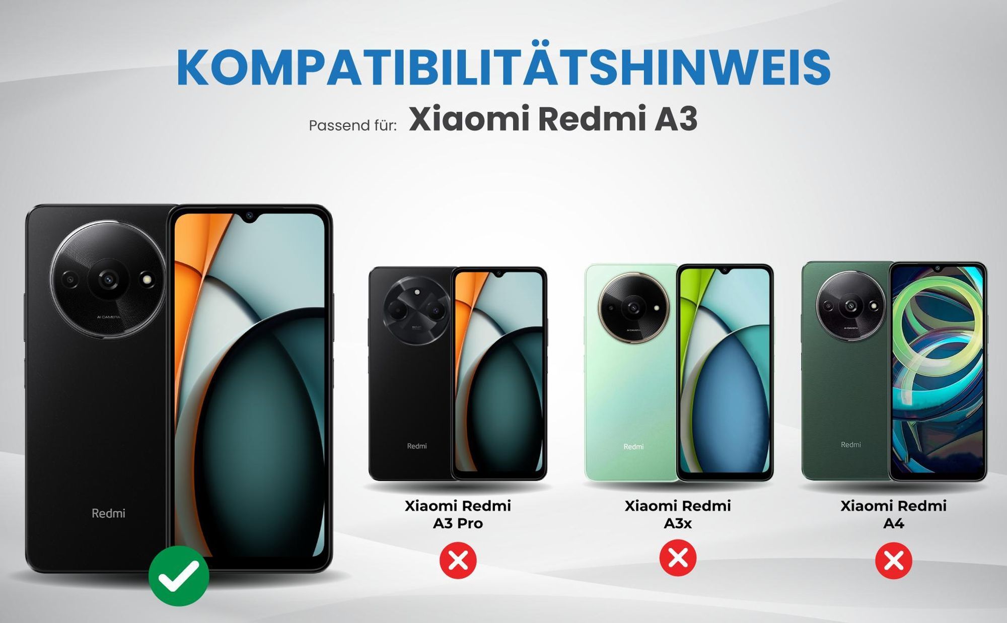 Kompatibilitätshinweise Hülle für Xiaomi Redmi A3