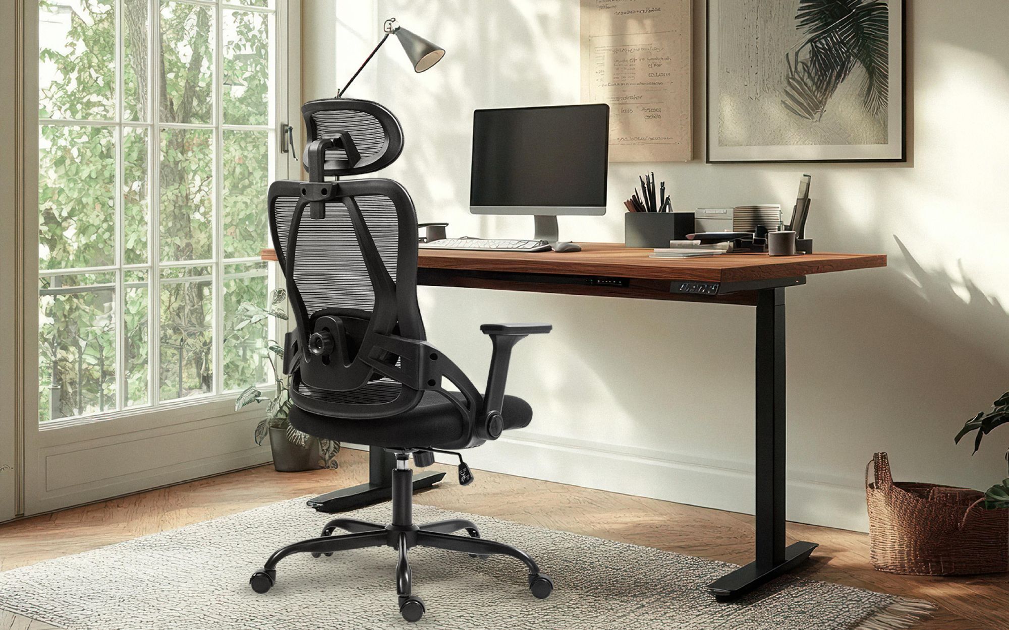 Fotel biurowy Mark Adler Manager 2.9 Black | Ergonomiczne krzesło biurowe | Regulowane podparcie lędźwi i regulowany zagłówek