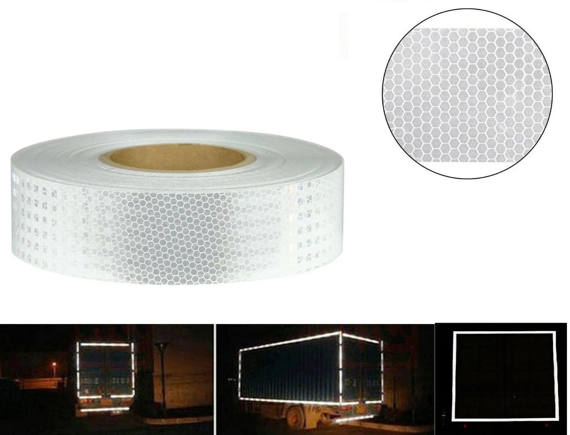 Reflexfolie Reflexband Reflektorfolie Selbstklebend Weiß 5m x 5cm Warntafel