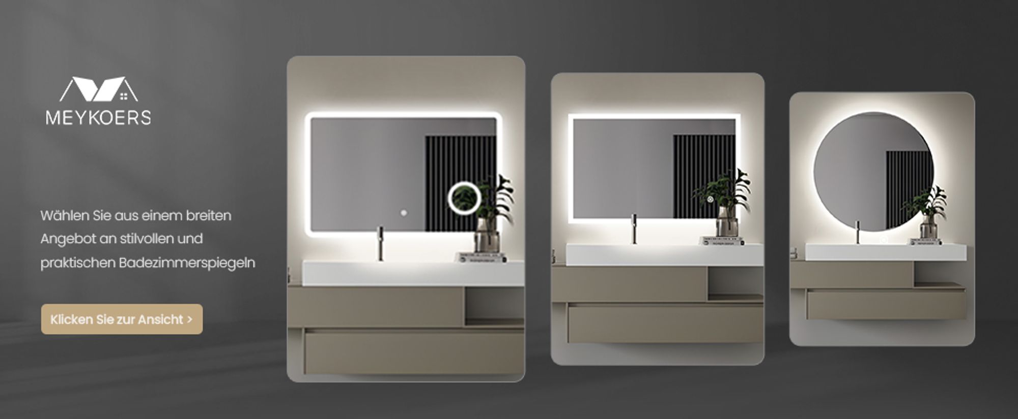 Heilmetz Badspiegel mit Beleuchtung 120x60cm, LED Badezimmerspiegel mit Touch-schalter und 3-Fach Vergrößerung, Badspiegel mit Kaltweißes Licht IP44