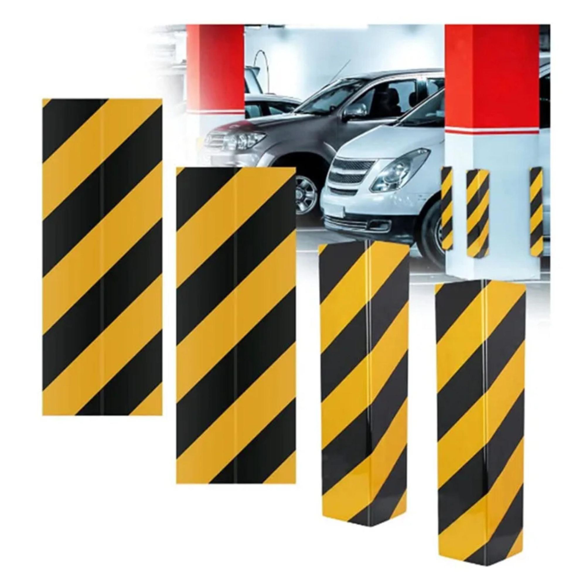 Eckenschutz Garage 50x20x1,5cm, reflektierender Kantenschutz selbstklebend, Wandschutz Schaumstoff für Parkplatz & Auto, EVI Garage Protector C50