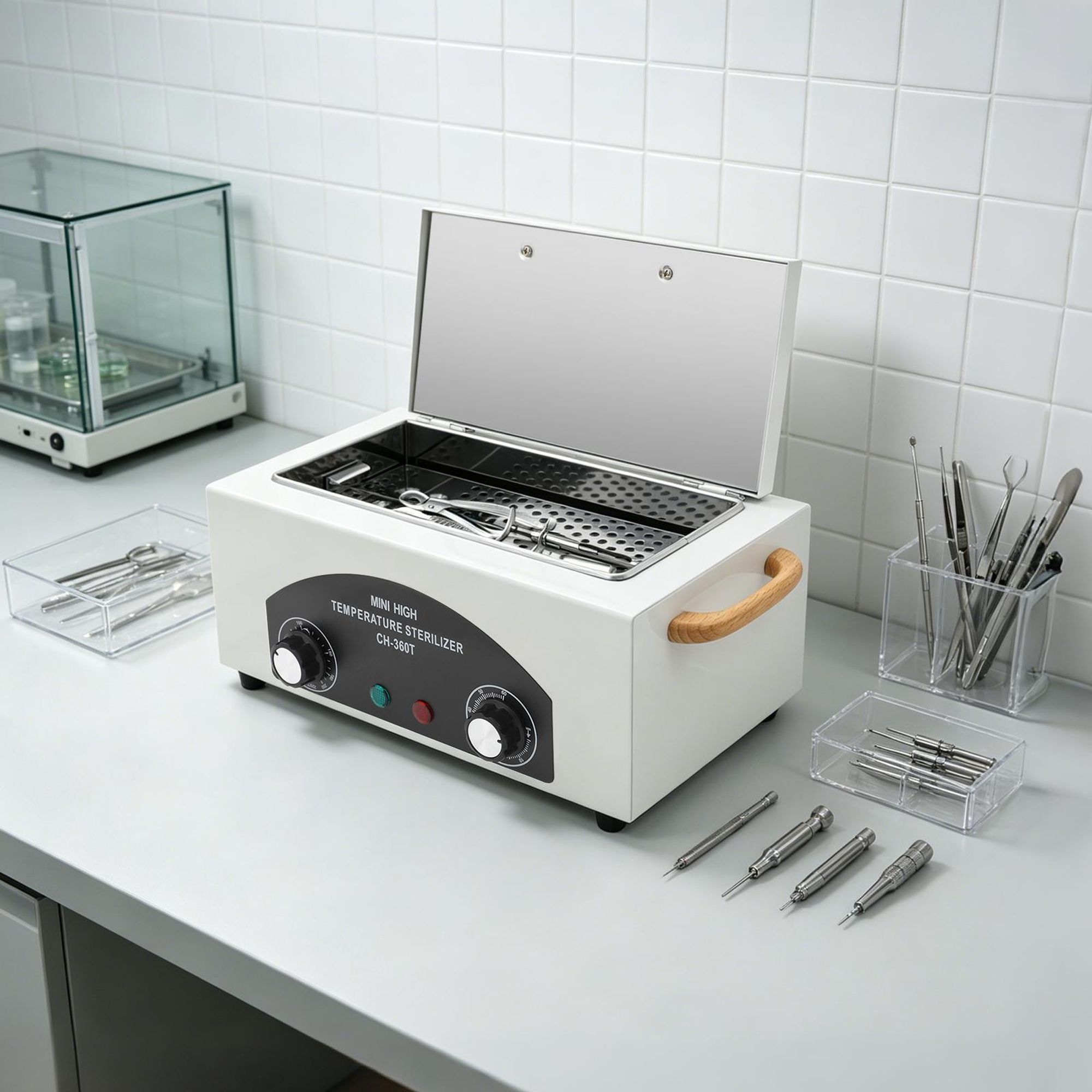 Metall-Werkzeug-Reinigungsbox, Hochtemperatur-Maniküre-Werkzeug-Reinigungsmaschine