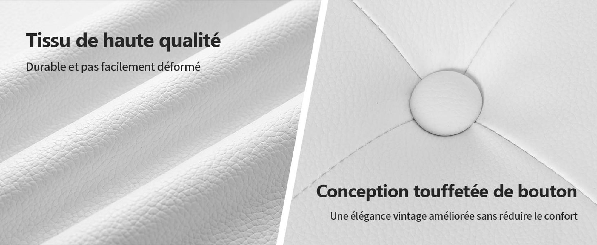 Duhome Banc de maquillage en similicuir, Couleur:Blanc, Matériau:Similicuir