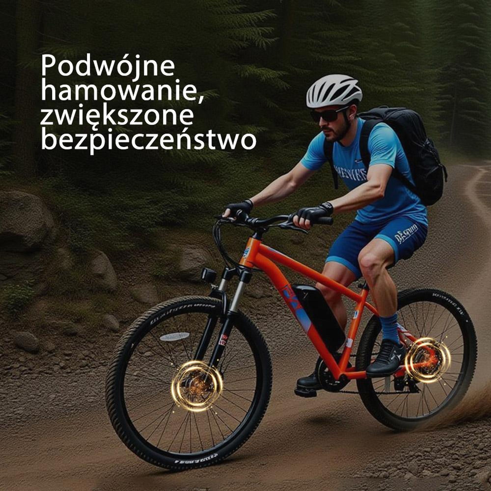 PVY M29 Rower Elektryczny - Moc 250W Baterią 48V17.5Ah koła 29" Mechanicznymi Hamulcami - Szary