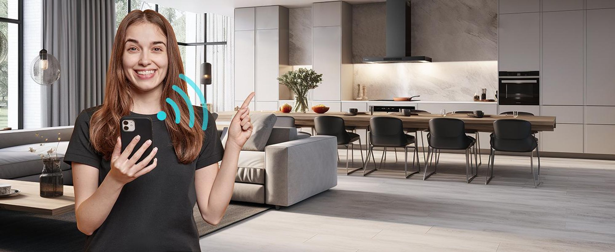 CIARRA A+++ 650 m³/h Hotte d'aspiration murale 90cm WIFI +APP & Touch Control Boost VMB9102P
