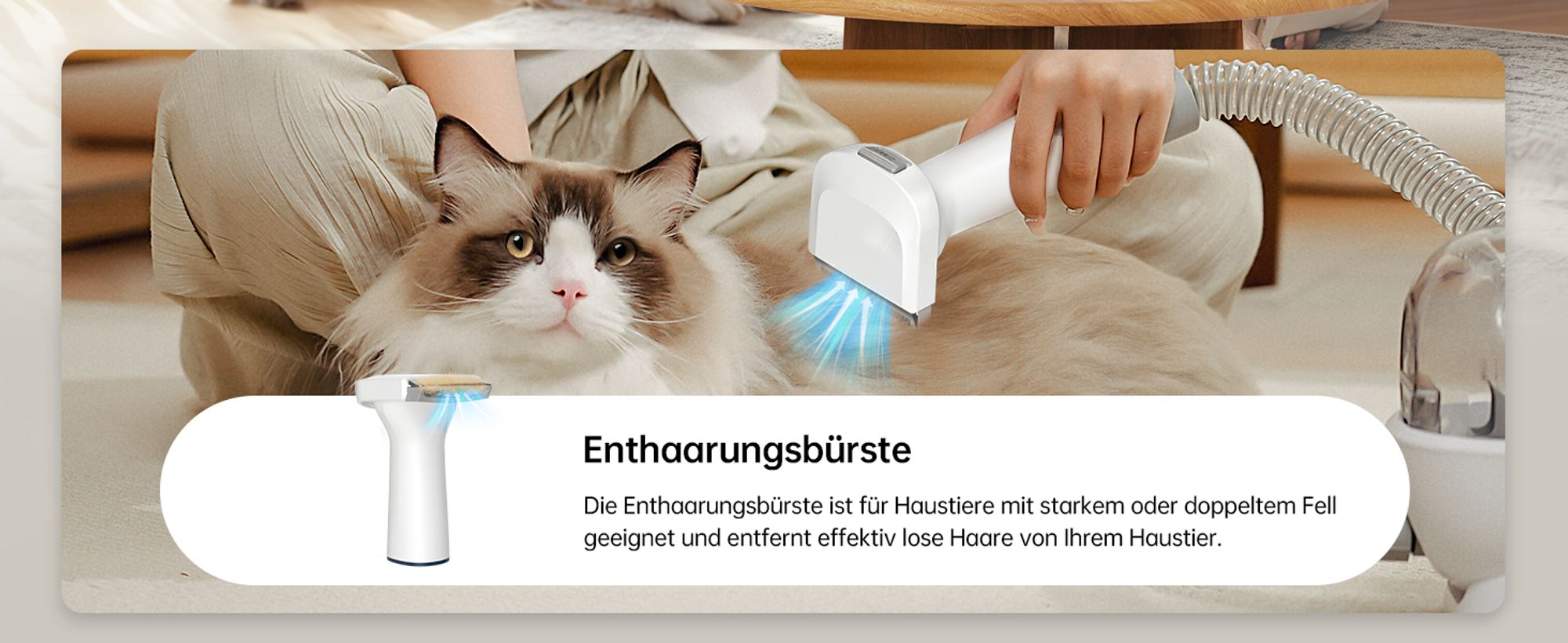 Oneisall Hundeschermaschine mit Staubsauger, 7 in 1 Profi Haustierpflegeset LN2