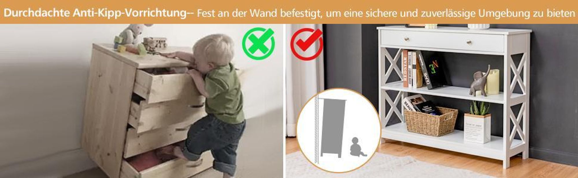 COSTWAY 3 Ebenen Konsolentisch mit Schublade, Flurtisch Holz, Standregal, Beistelltisch, Sofatisch, Flur, Wohnzimmer, 100 x 30 x 80 cm Weiß