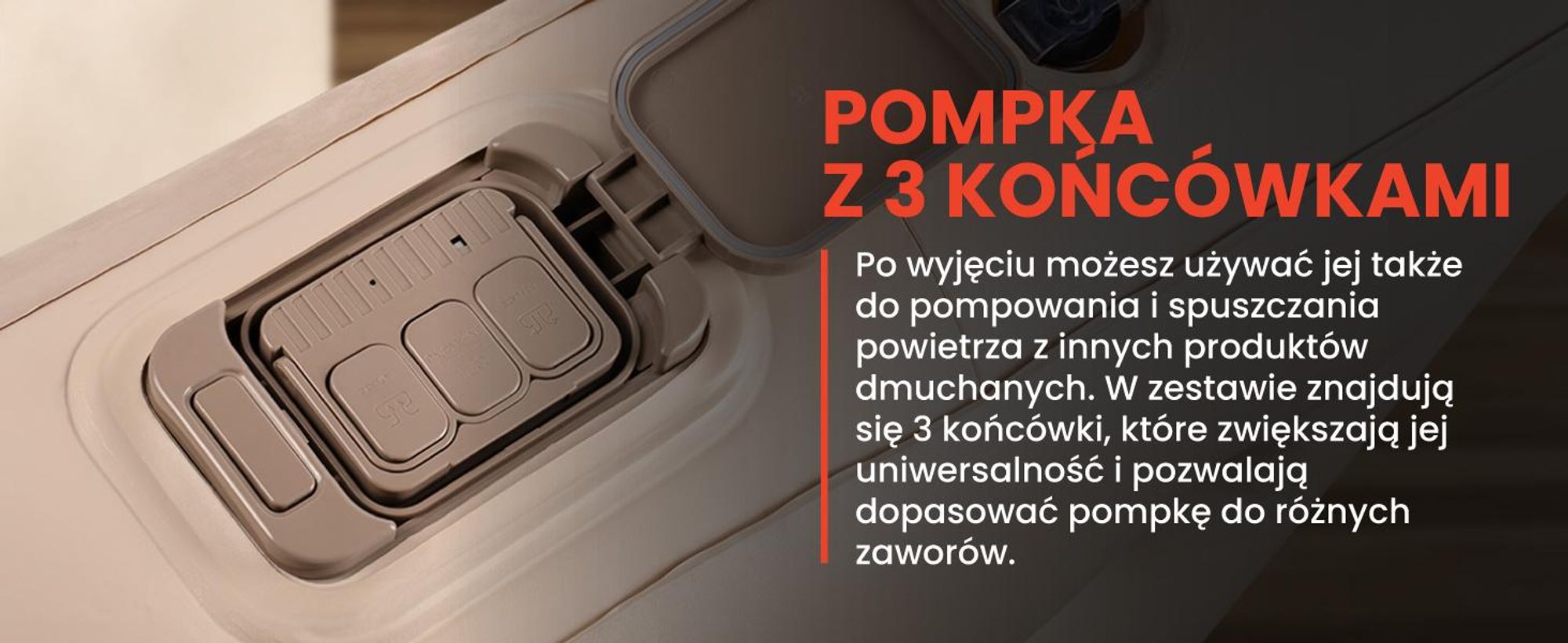 Dwuosobowy materac dmuchany z wbudowaną pompką do 300 kg