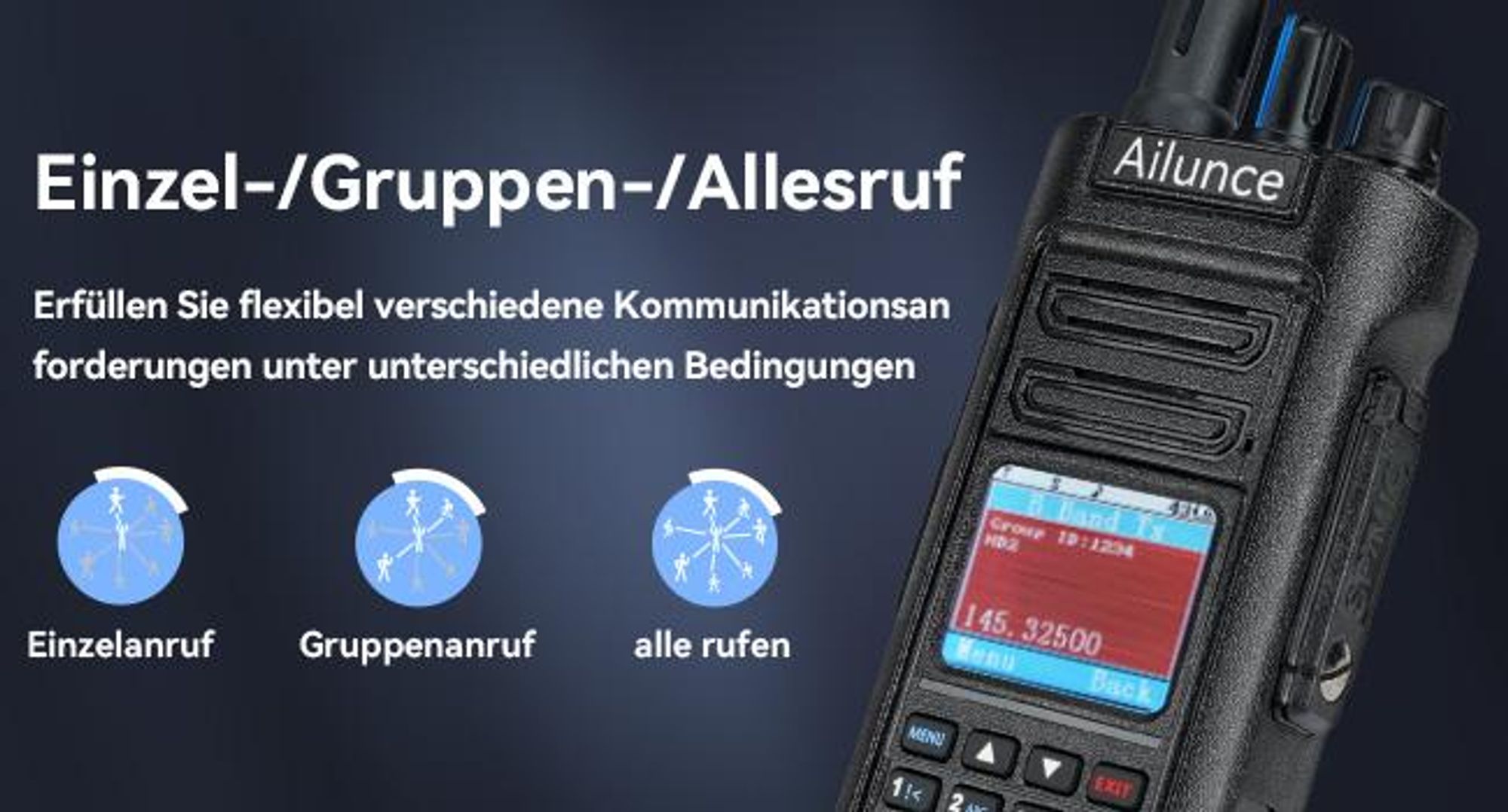 Retevis Ailunce HD2 Ham Radio, Langstrecken DMR Radio, GPS, 3200 mAh Akku, IP67 wasserdicht, Dualband-Amateurfunkgerät für Notfallrettung, Amateurfunk