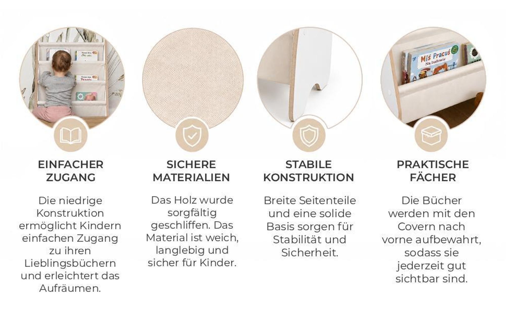 MAMOI® Bücherregal für kinder, Bücherkiste für kinderzimmer, Book shelf, Buchregal, Wandregal kinderregal, Kinderbücherregal, Bücherbank aus holz für