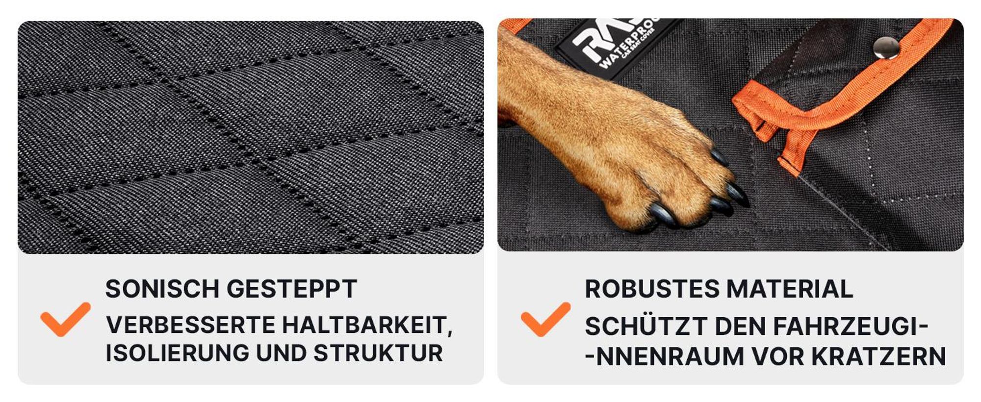 RAGI Hundedecke Auto Rückbank Kofferraum Vordersitz 4in1 Schondecke Hundematte Autositz Hundetransportbox Wasserdicht Rutschfest Seitenschutz