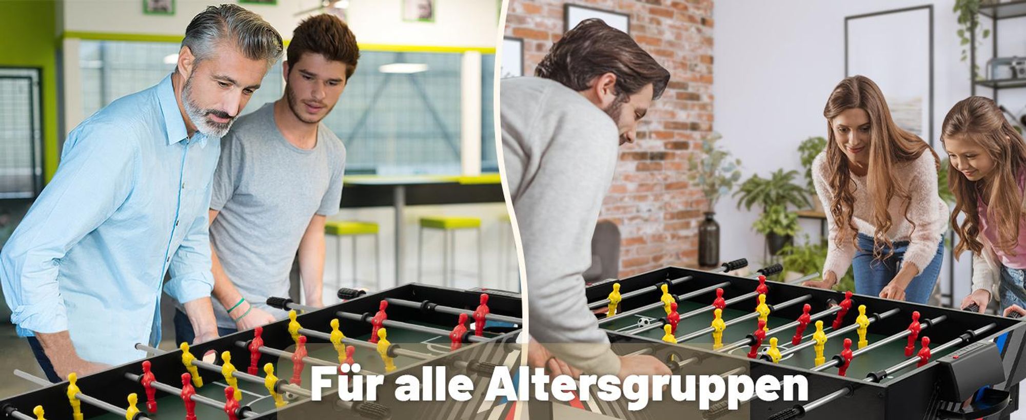 COSTWAY 125x97x83cm Tischkicker, Multifunktionstisch mit Tischfußball, Billard, Tischtennis&Hockey, Kombi-Spieltisch-Set für Kinder&Erwachsene Schwarz
