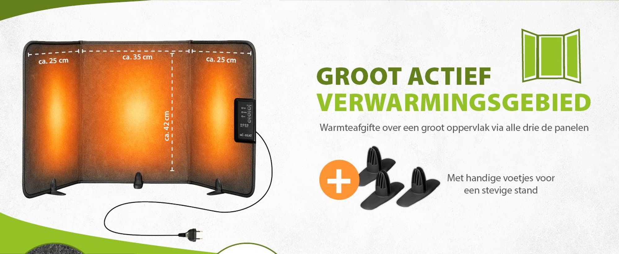 Mi-Heat Infrarood verwarming voor onder bureau 51x100cm MI-FH-51100 grijs