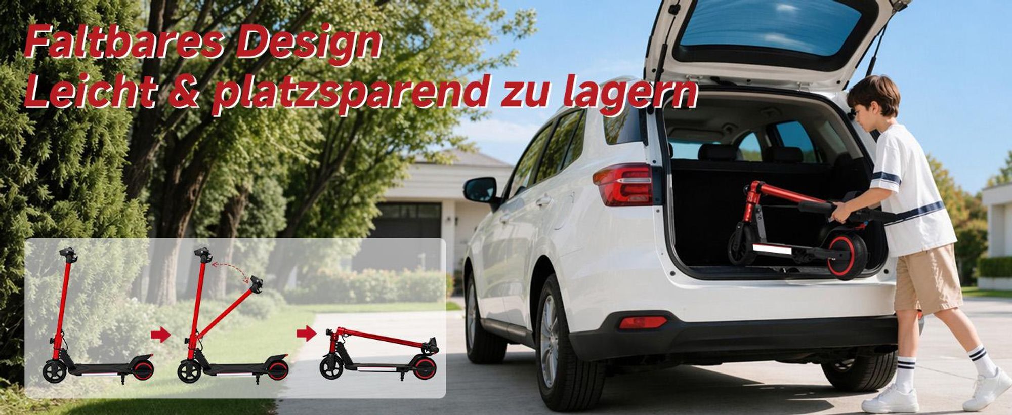 Kinder Elektroroller, 150W E-Scooter für Kinder, 16 km/h Kinderroller mit LED-Anzeige, RGB-Licht, Frontlicht, Doppelbremse, klappbar, 6,3 Zoll Vollgum