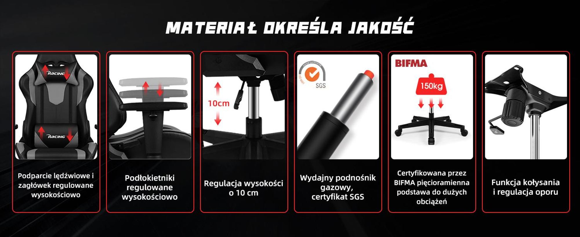 Aiibot fotel gamingowy fotel biurowy ergonomiczny fotel biurowy fotel biurowy 150 kg fotel obrotowy z podparciem lędźwi, fotel gamingowy 90°-165° i funkcją bujania