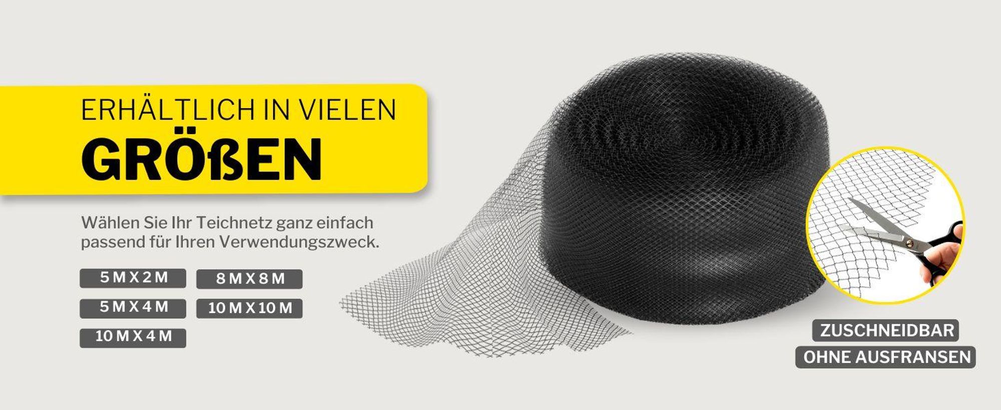 horizont Teichnetz | feinmaschig | schwarz | 5 x 2 m
