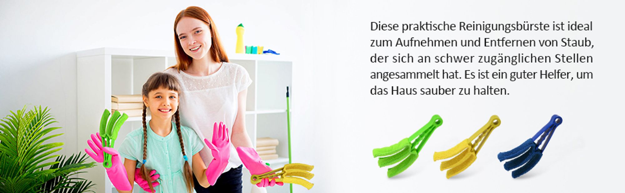 Heilmetz Reinigungsbürste Hand waschbarer Mikrofaser bürste, Staubwedel-für Jalousien, Klimaanlage, Badheizkörper, Lamellen-Reiniger 2 Stück