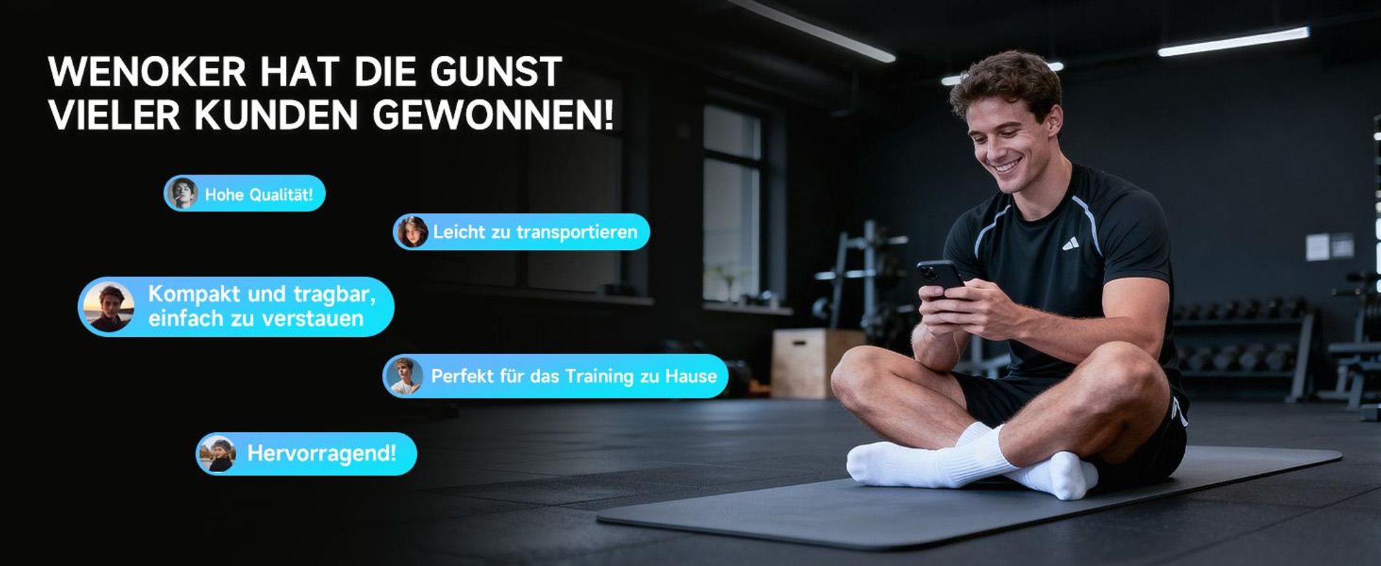 [2026 Aktualisierte] Wenoker Heimtrainer Fahrrad mit App, 0-100% Magnetwiderstand Ergometer, Schweres Schwungrad, Indoor Fitnessbikes Bis 160KG
