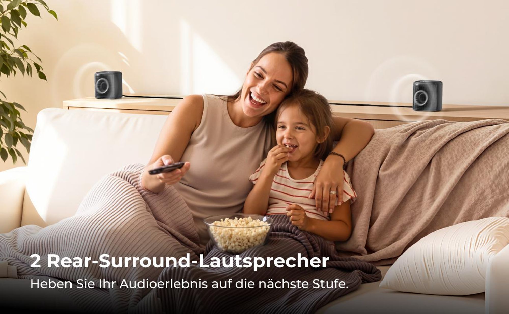 ULTIMEA 7.1ch Soundbar mit Subwoofer für TV, Surround Sound System für Heimkino, 4 Surround Lautsprechern, HDMI ARC, App Steuerung, Aura S4T