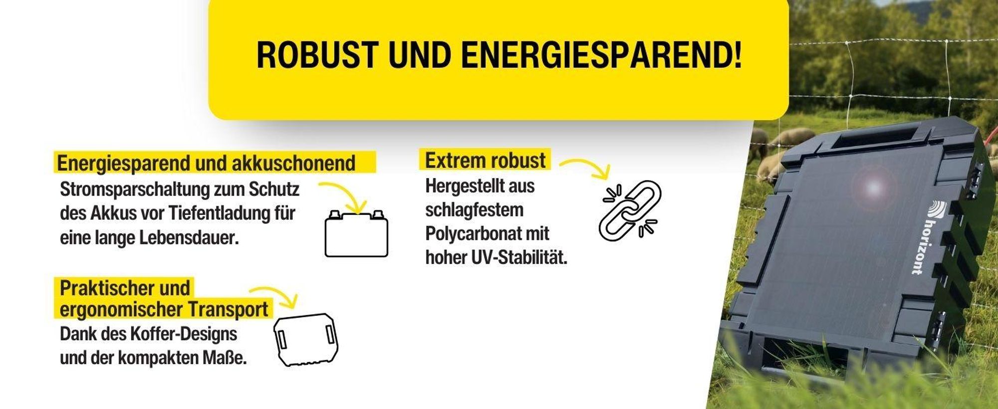 horizont 12 V Solar Weidezaungerät - ranger ® AS1800SC