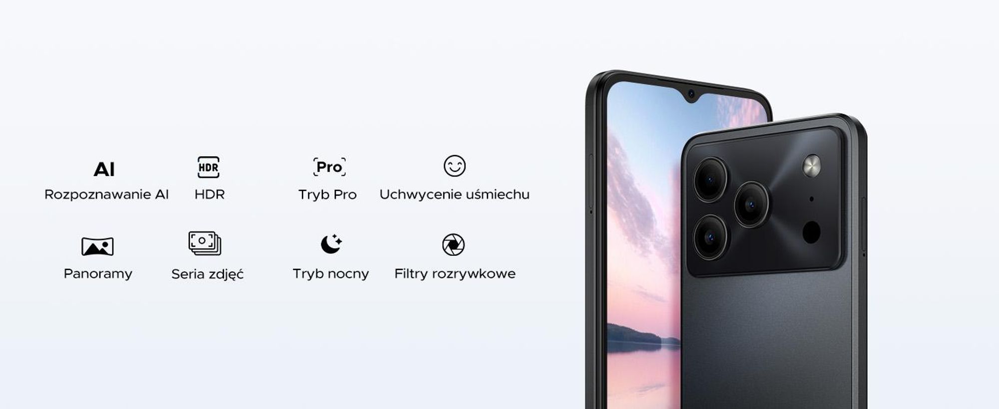 Smartfon DOOGEE Note56 Pro, Android 16, ekran 6,56" 90Hz, bateria 6150mAh, 32GB RAM + 128GB pamięci wewnętrznej, 4G, Dual SIM, 13MP, NFC, czytnik linii papilarnych, rozpoznawanie twarzy