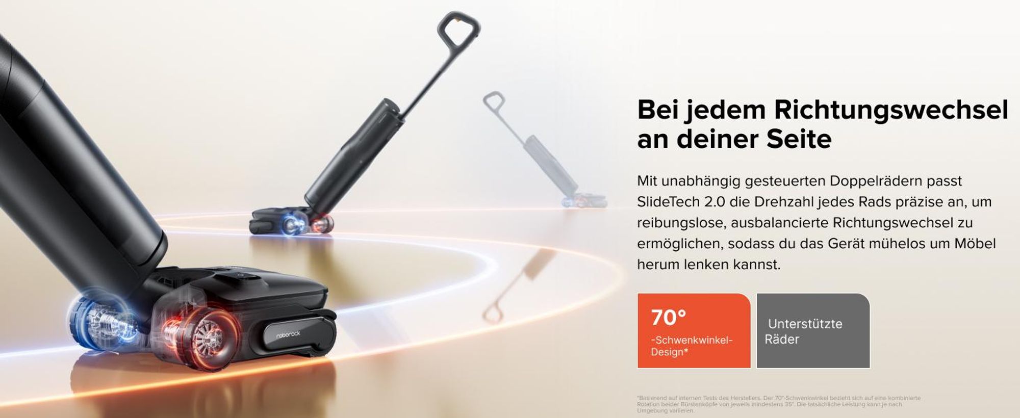 Roborock F25 ACE Pro Nass Trockensauger, 25000Pa, JetFoaming gegen Flecken, Anti-Haar-Verwicklung, 180° Flach-Design, Heißwasser-Selbstreinigung